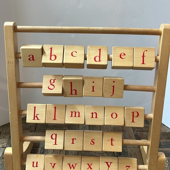 Pottery Barn Kids Wooden Alphabet Abacus Learning Toy - Picture 7 of 14